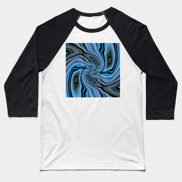 shades of turquoise blue spiral in square format Baseball T-Shirt by mister-john